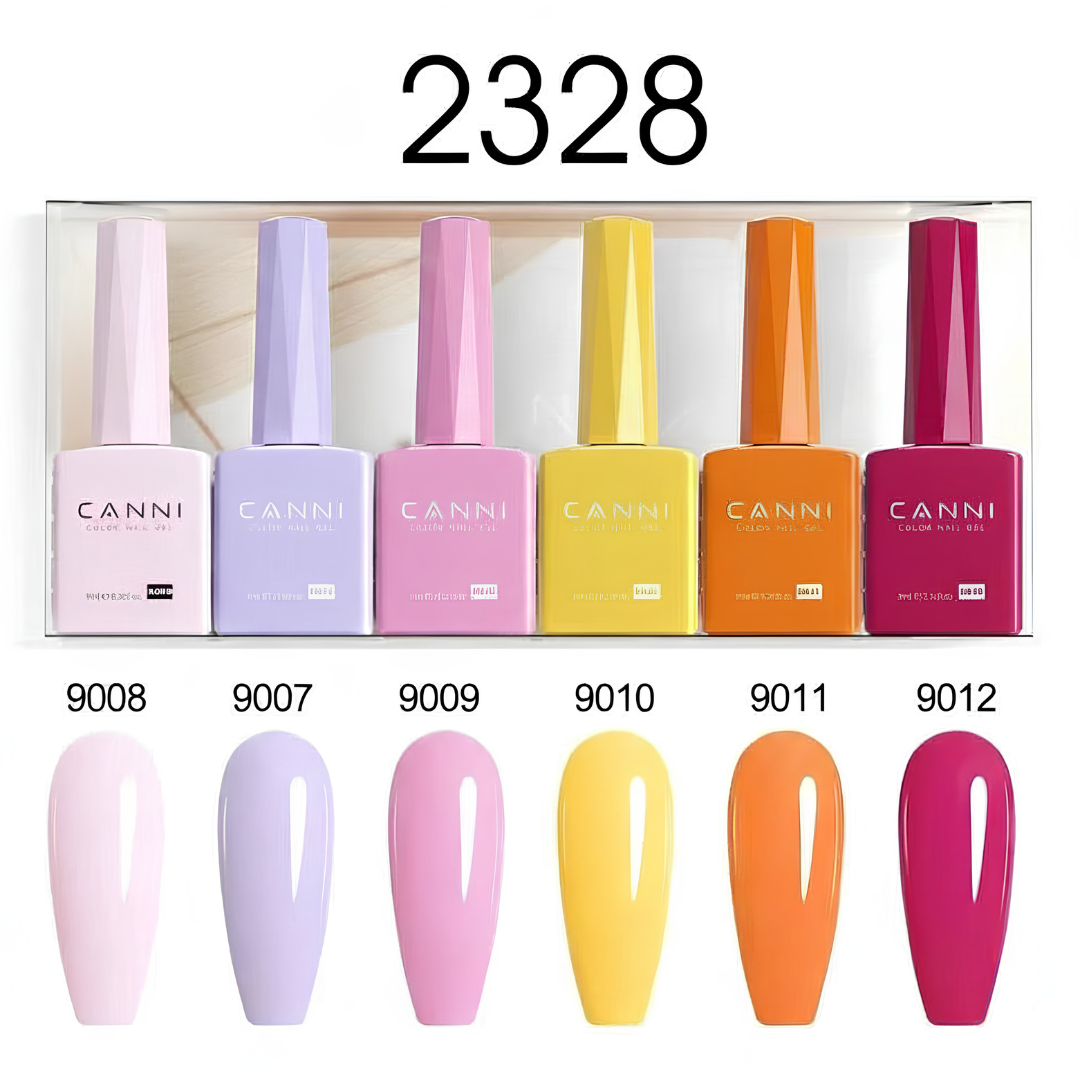 CANNI set gel lakova 2328 9ml 6 komada HEMA / TPO / HMPA Free