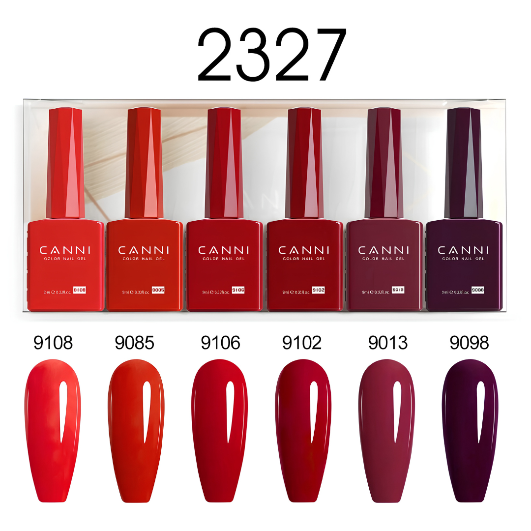 CANNI set gel lakova 2327 9ml 6 komada HEMA / TPO / HMPA Free
