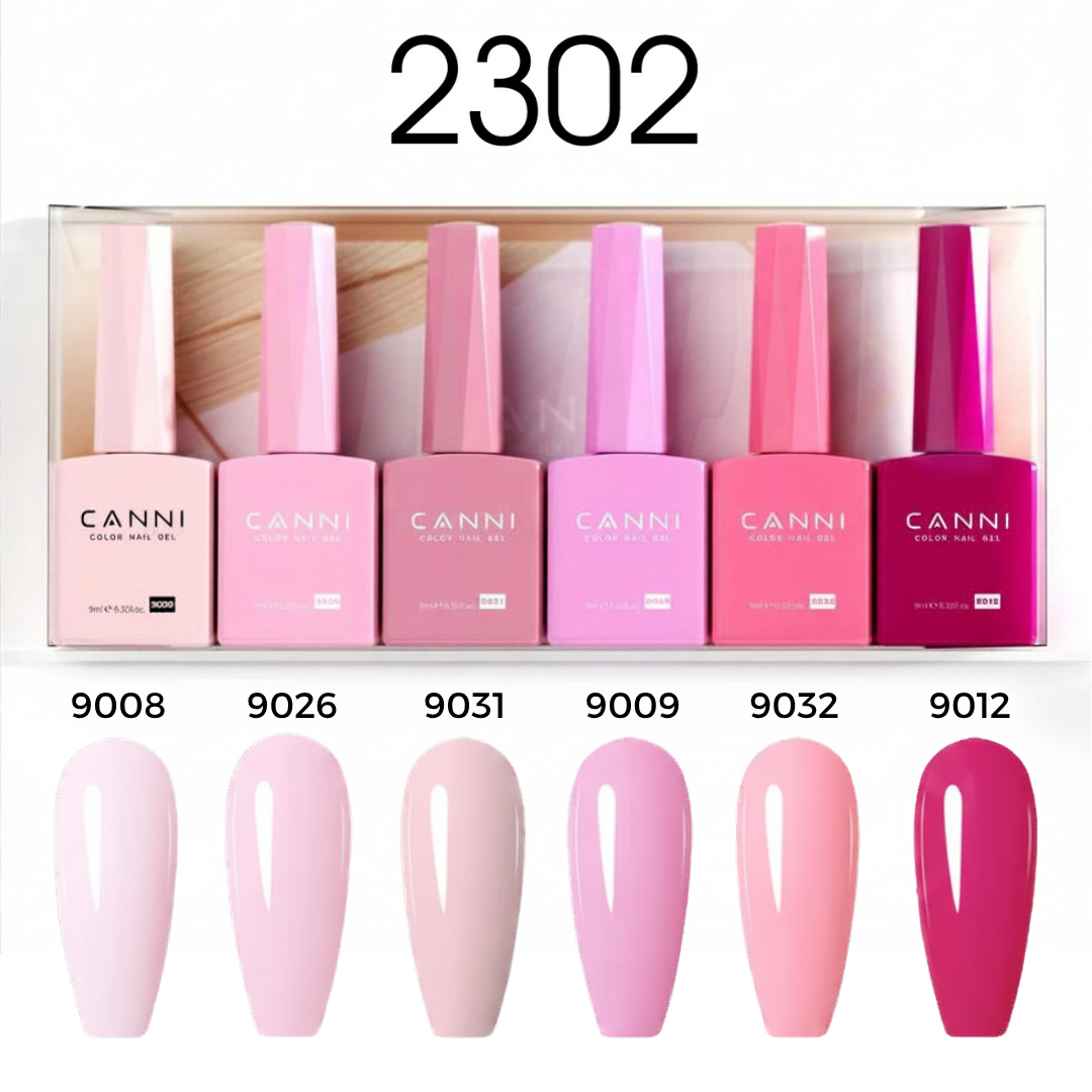 CANNI set gel lakova 2302 9ml 6 komada HEMA / TPO / HMPA Free