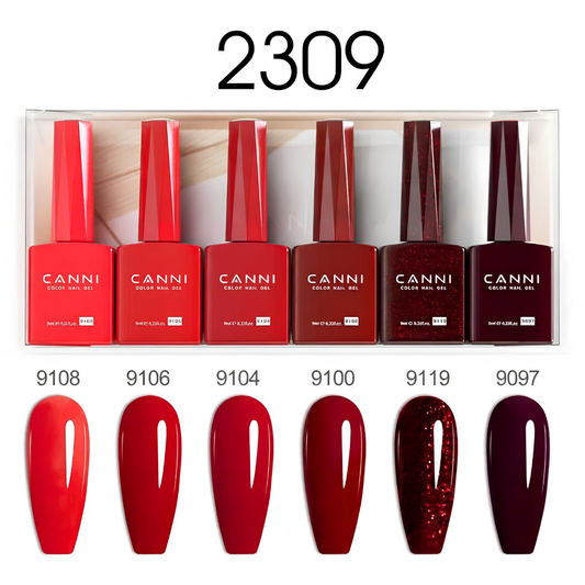 CANNI set gel lakova 2309 9ml 6 komada HEMA / TPO / HMPA Free