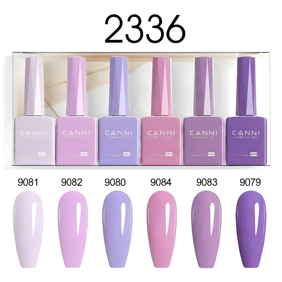 CANNI set gel lakova 2336 9ml 6 komada HEMA / TPO / HMPA Free
