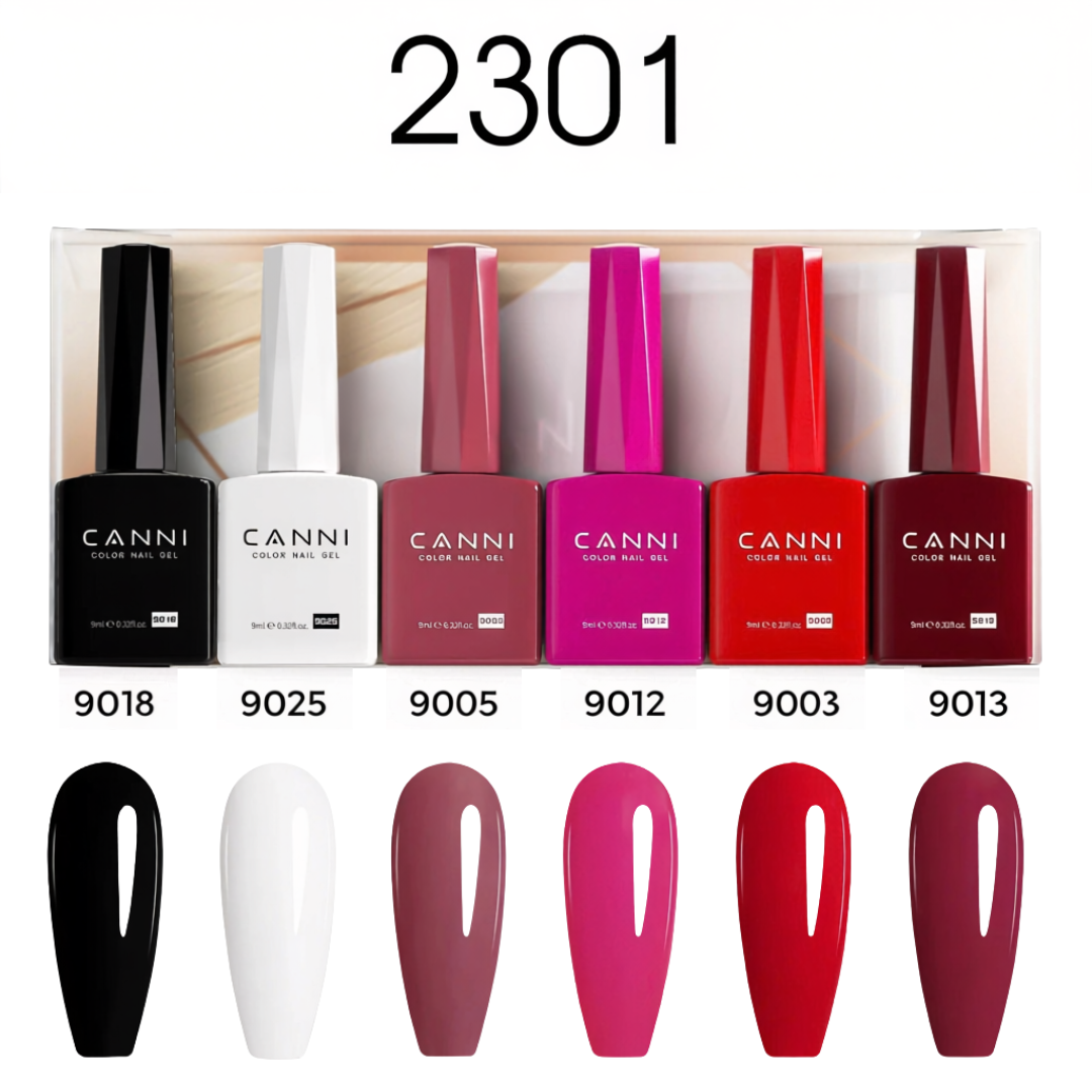 CANNI set gel lakova 2301 9ml 6 komada HEMA / TPO / HMPA Free