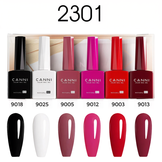 CANNI set gel lakova 2301 9ml 6 komada HEMA / TPO / HMPA Free
