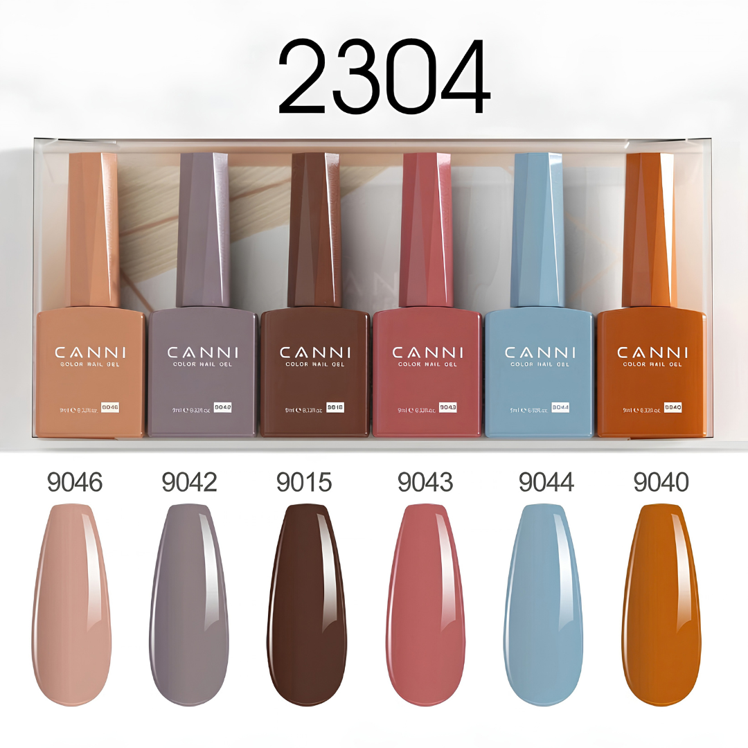 CANNI set gel lakova 2304 9ml 6 komada HEMA / TPO / HMPA Free