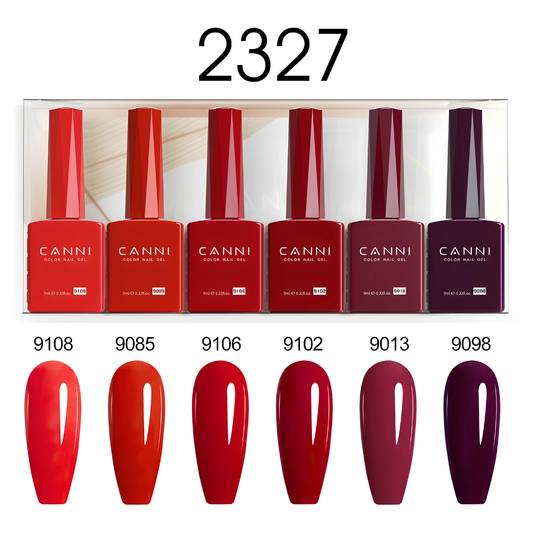 CANNI set gel lakova 2327 9ml 6 komada HEMA / TPO / HMPA Free