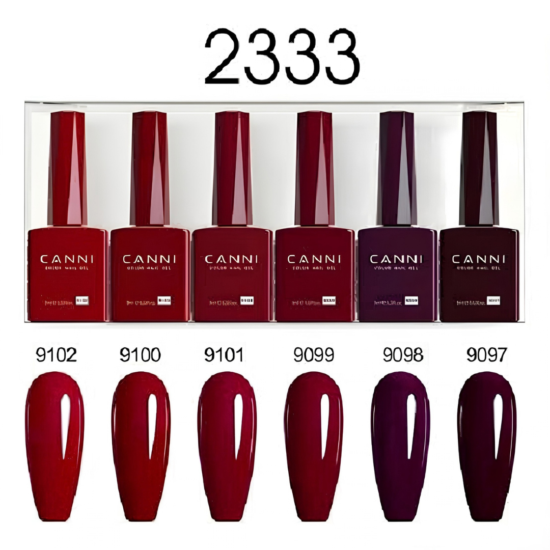 CANNI set gel lakova 2333 9ml 6 komada HEMA / TPO / HMPA Free