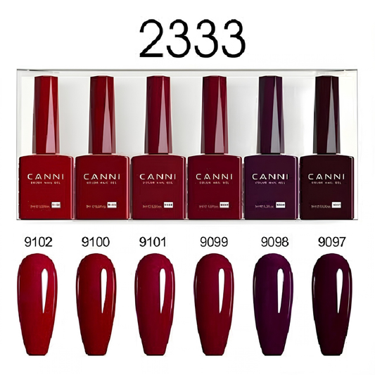 CANNI set gel lakova 2333 9ml 6 komada HEMA / TPO / HMPA Free