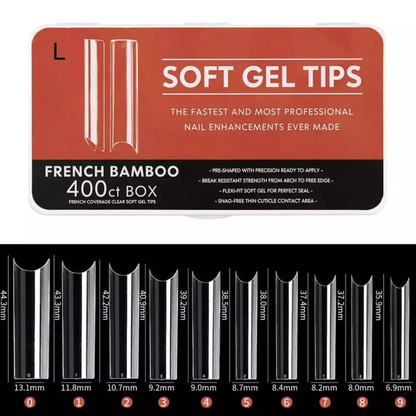 Soft Gel Tipse FRENCH BAMBOO 400 komada