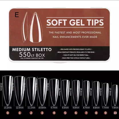 Soft Gel Tipse MEDIUM STILETTO 550 komada