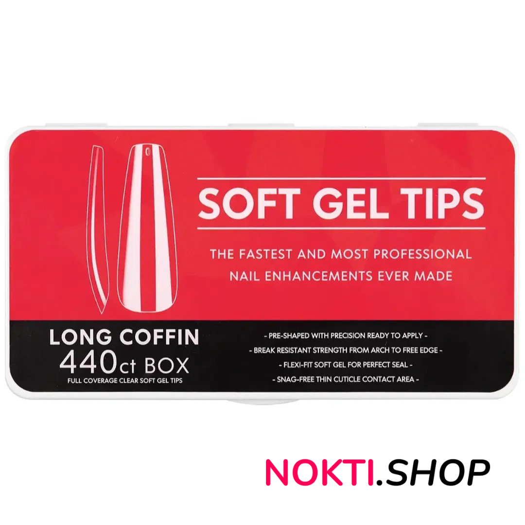 Soft Gel Tipse LONG COFFIN 440 komada